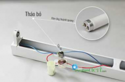 Hướng dẫn lắp bóng đèn tuýp led 1m2 vào máng đèn huỳnh quang cũ