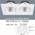 Đèn downlight led 1 chế độ Đèn downlight led 318/2 12Wx2
