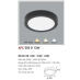 Đèn led nổi cao cấp 1 chế độ AFC 555 ĐEN 12W 1C