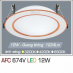 Đèn downlight led 1 chế độ AFC 674V 12W 1C