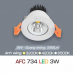 Đèn downlight led 1 chế độ AFC 734 3W 1C